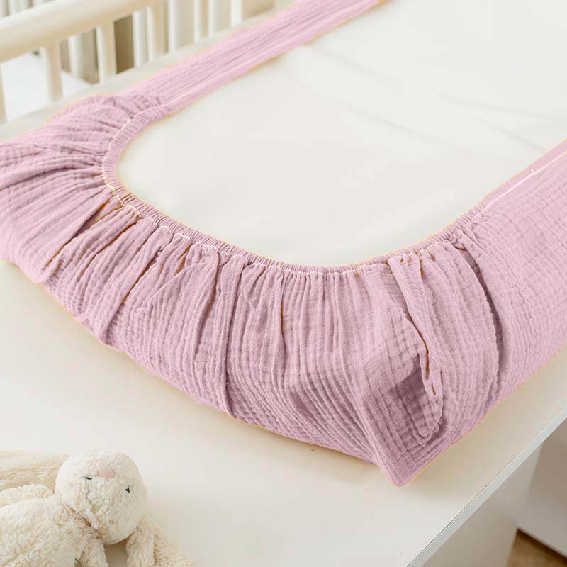 housse de matelas a langer en coton bio rose change