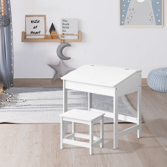 Keezi 2PCS Kids Table and Chairs Set Activity Children Playing Toys Study Desk-0