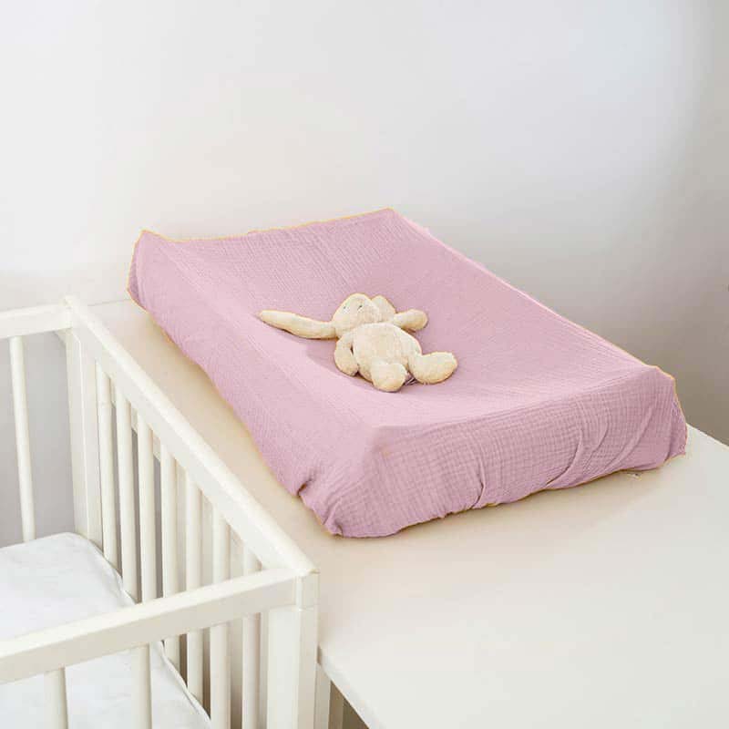 housse de matelas a langer Rose en coton bio